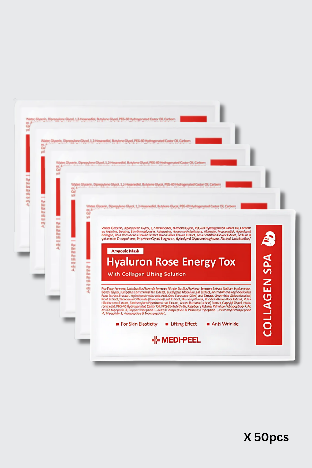 Hyaluron Rose Energy Tox Ampoule Mask 50 Pieces - 30ml * 50pcs MEDI-PEEL Australia