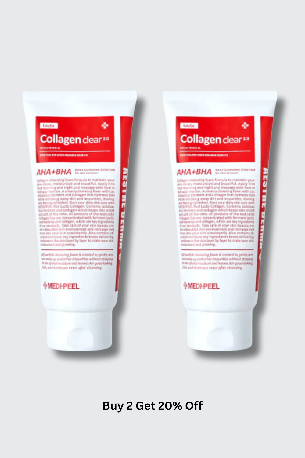 Medi-Peel Red Lacto Collagen Foam Cleanser 2.0 120Ml X2 get 20%off MEDI-PEEL