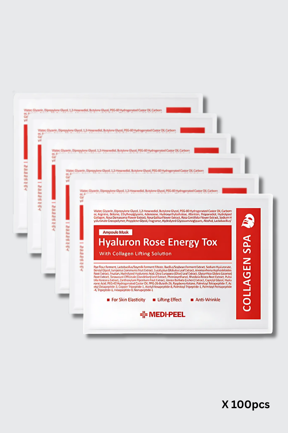 Hyaluron Rose Energy Tox Ampoule Mask 100 Pieces - 30ml * 100pcs MEDI-PEEL Australia